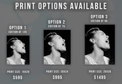 Billie Holiday Singing Passionately at the Downbeat Globe Photos Fine Art Print