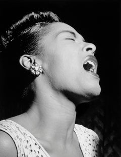 Billie Holiday Singing Passionately at the Downbeat Globe Photos Fine Art Print