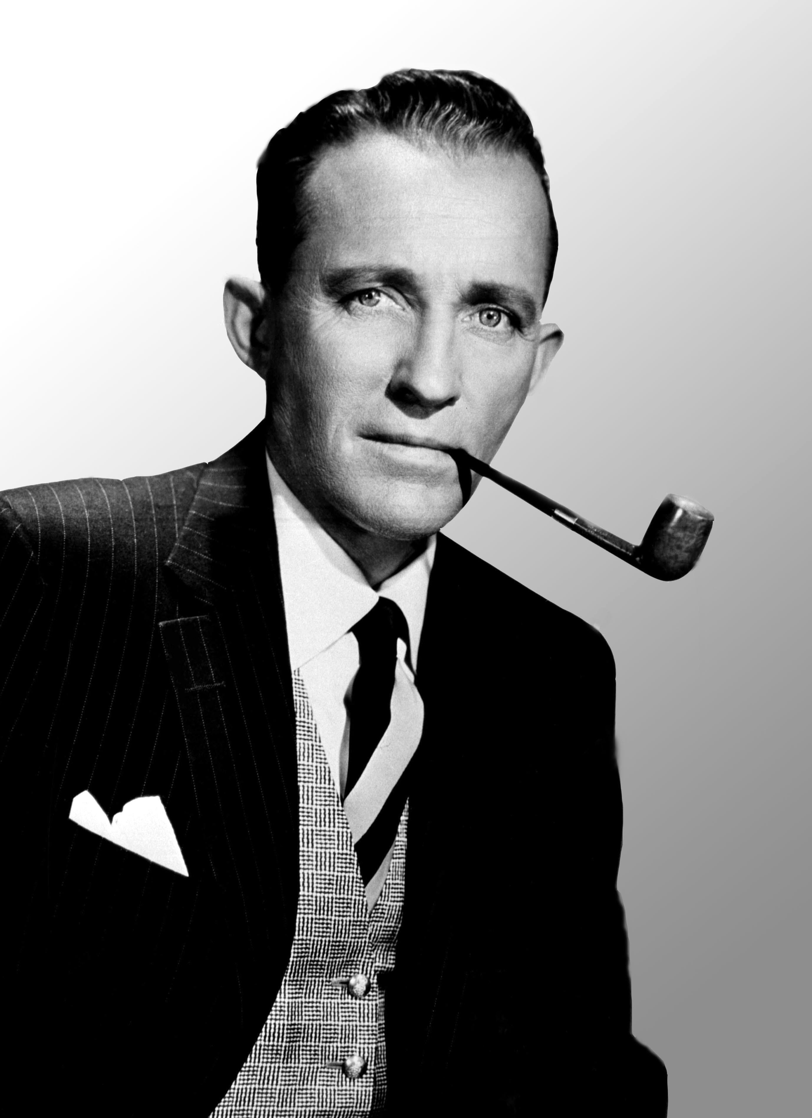 Unknown Portrait Photograph - Bing Crosby Posed with Pipe Globe Photos Fine Art Print