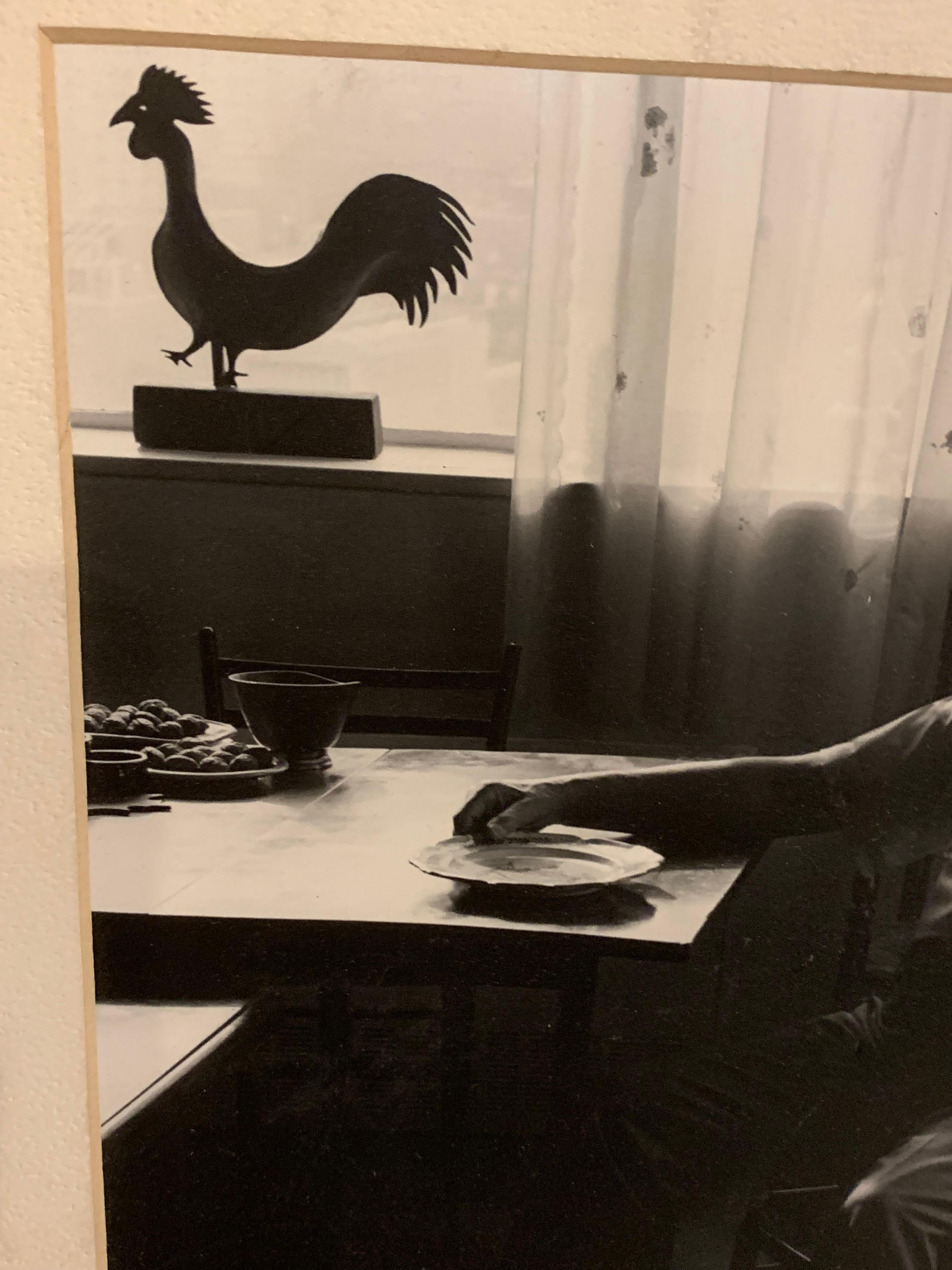 Mid-Century 1960's  Black and White Photograph of Man at Table  For Sale 1