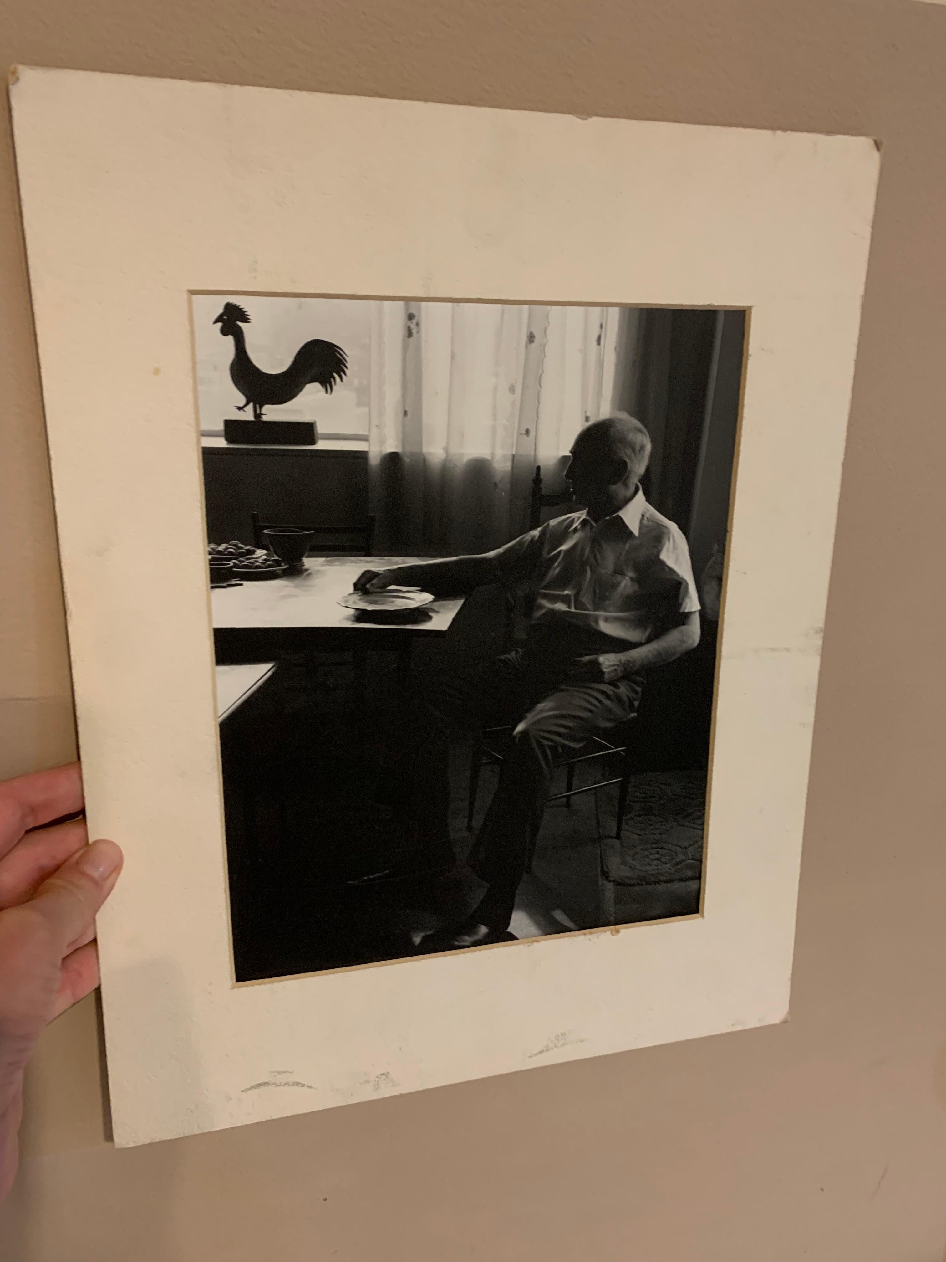 Mid-Century 1960's  Black and White Photograph of Man at Table  For Sale 4