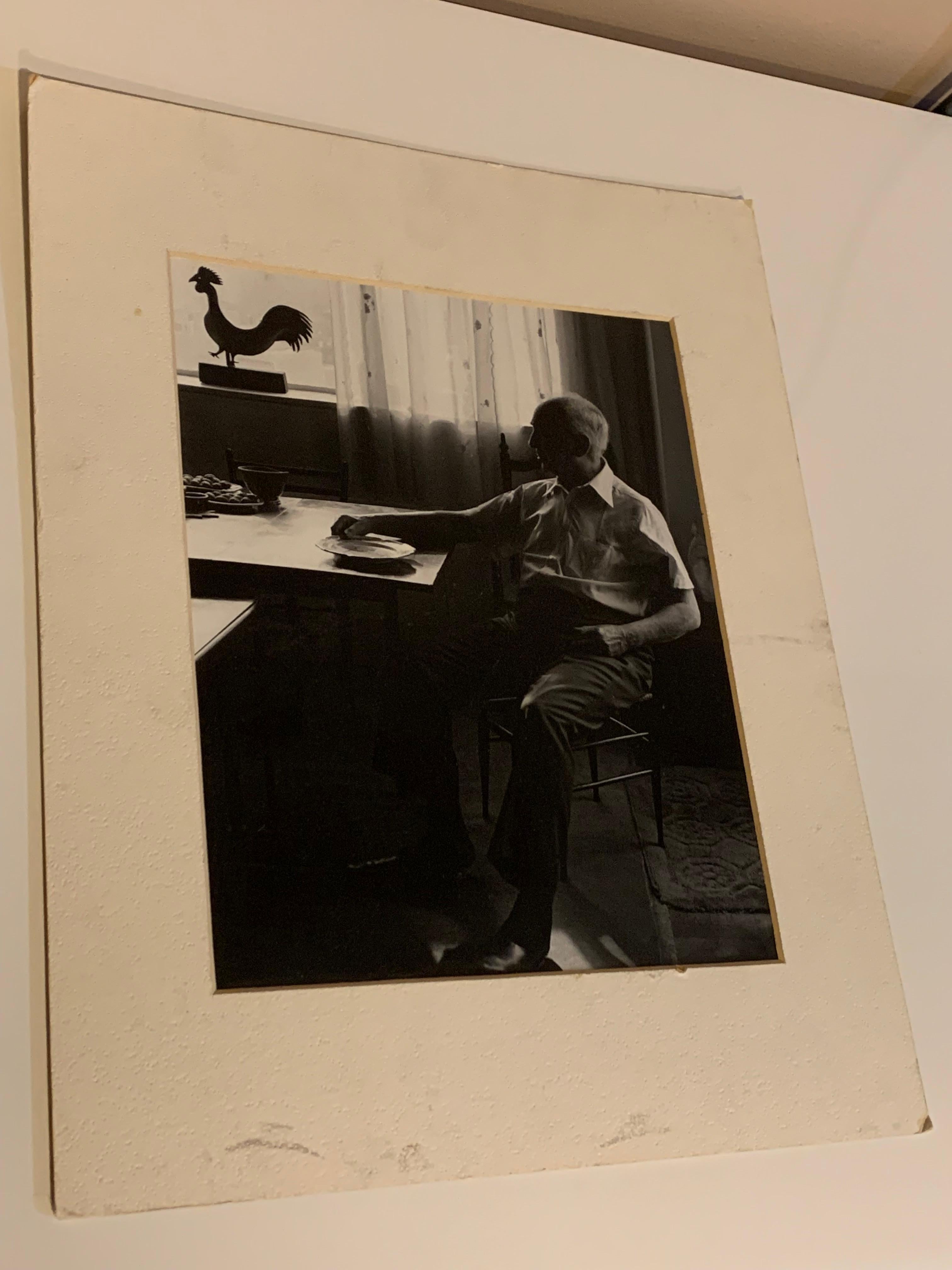 Unknown Portrait Photograph - Mid-Century 1960's  Black and White Photograph of Man at Table 