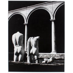 Black and White Photographs of Classical Male Nude Sculpture Set of Three