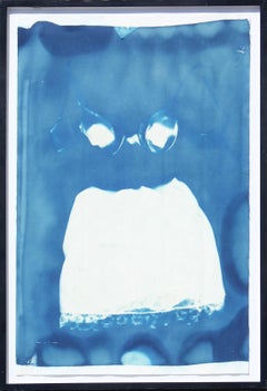 Blue Cyanotype Photogram of Woman's Garments