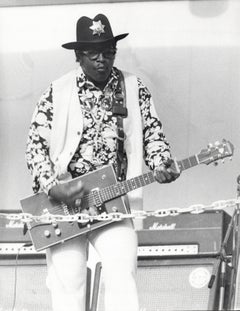 Bo Diddley Playing Guitar in Floral Shirt Original Photograph