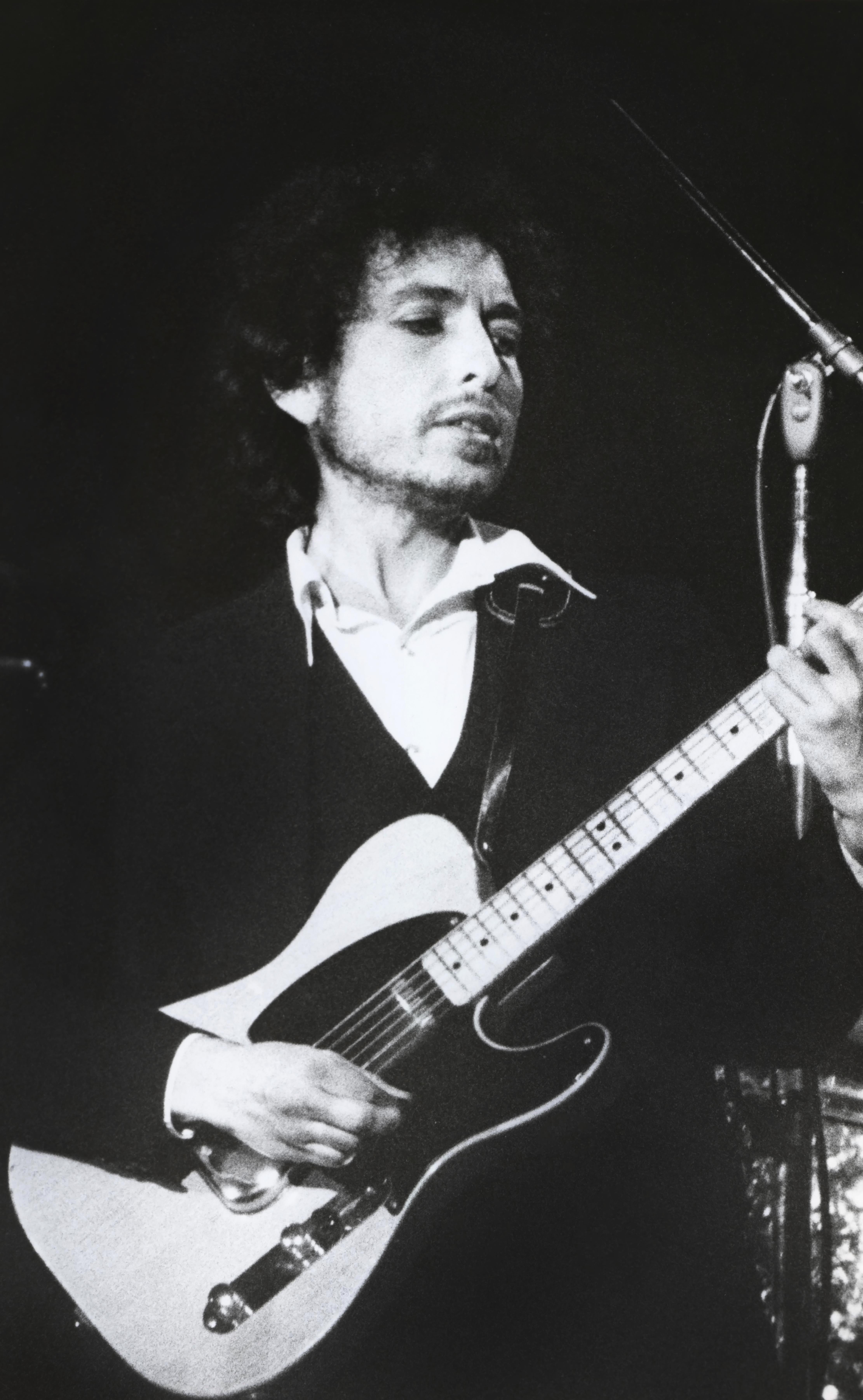 Unknown Black and White Photograph - Bob Dylan Playing Guitar Fine Art Print