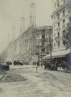 Boulevard Haussmann Konstruktion, Paris 1926, Silber-Gelatine-B und W-Fotografie
