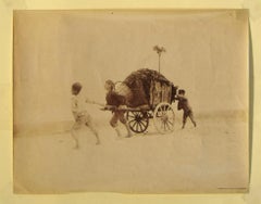Boys Pulling a Vagon - Original Photograph - Late 19th Century