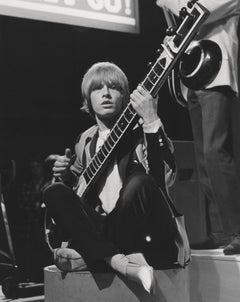 Used Brian Jones of The Rolling Stones Sitting with Guitar Fine Art Print