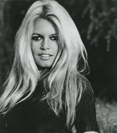 Brigitte Bardot Black and White Portrait 1960's Press Print