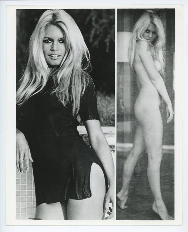 Unknown Black and White Photograph - Brigitte Bardot Black and White Portrait 1960's Press Print