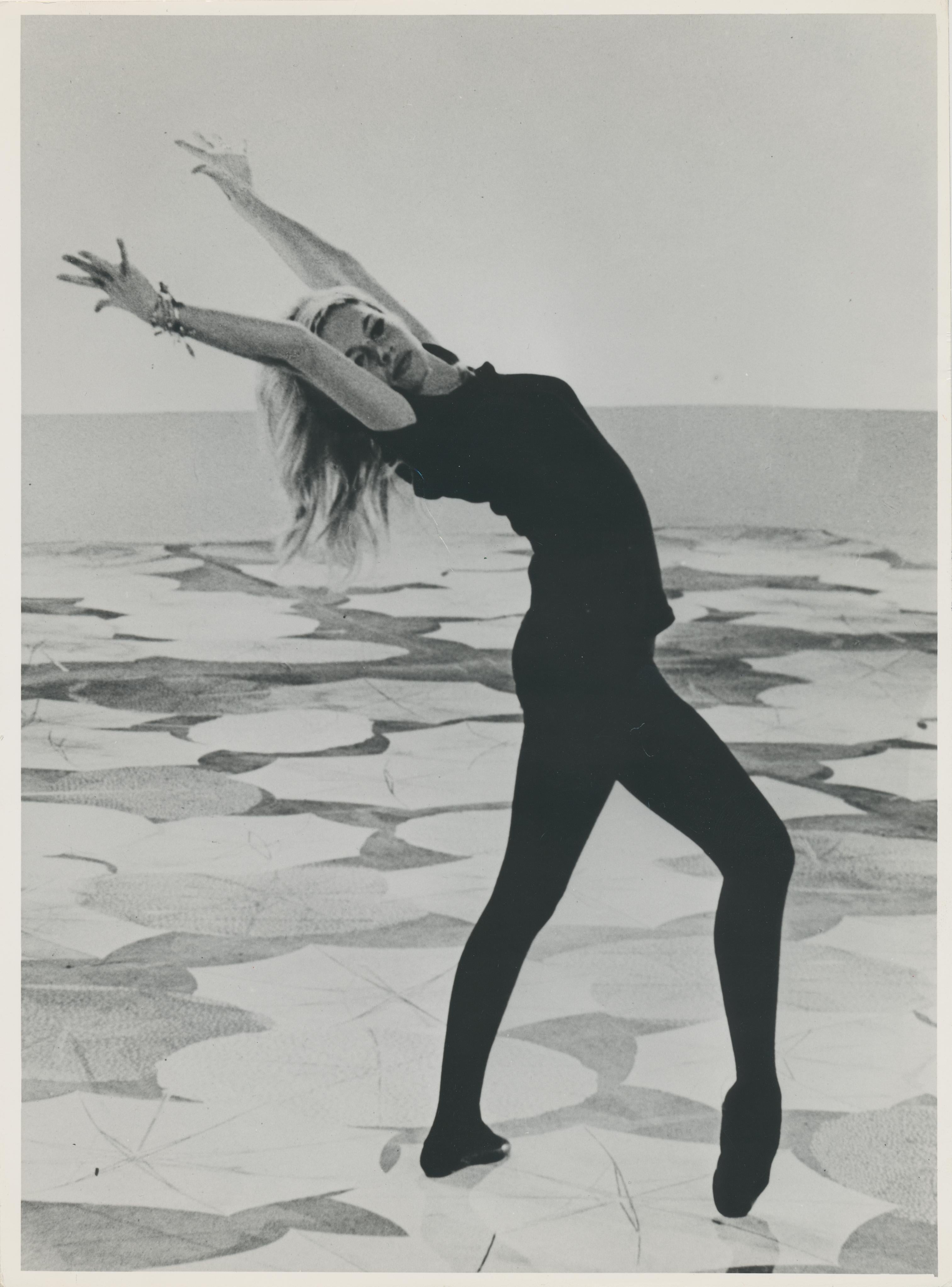 Unknown Black and White Photograph - Brigitte Bardot dancing, black and white