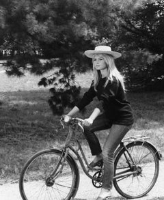 Brigitte Bardot Riding Bicycle Globe Photos Fine Art Print