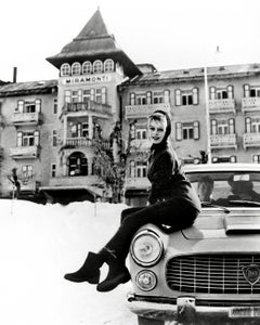 Brigitte Bardot Sitting on Car