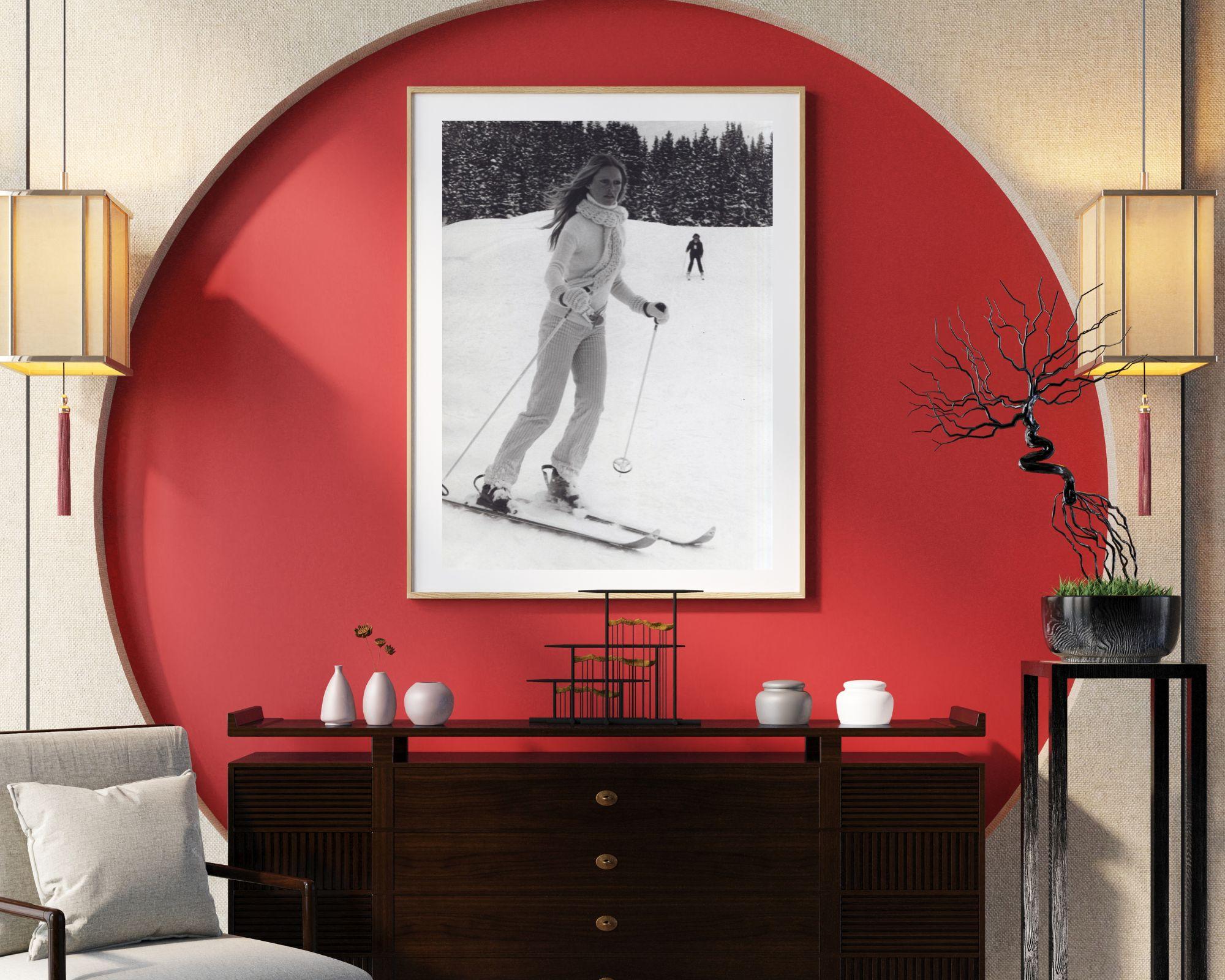 Brigitte Bardot Skiing in Switzerland - Photograph by Unknown