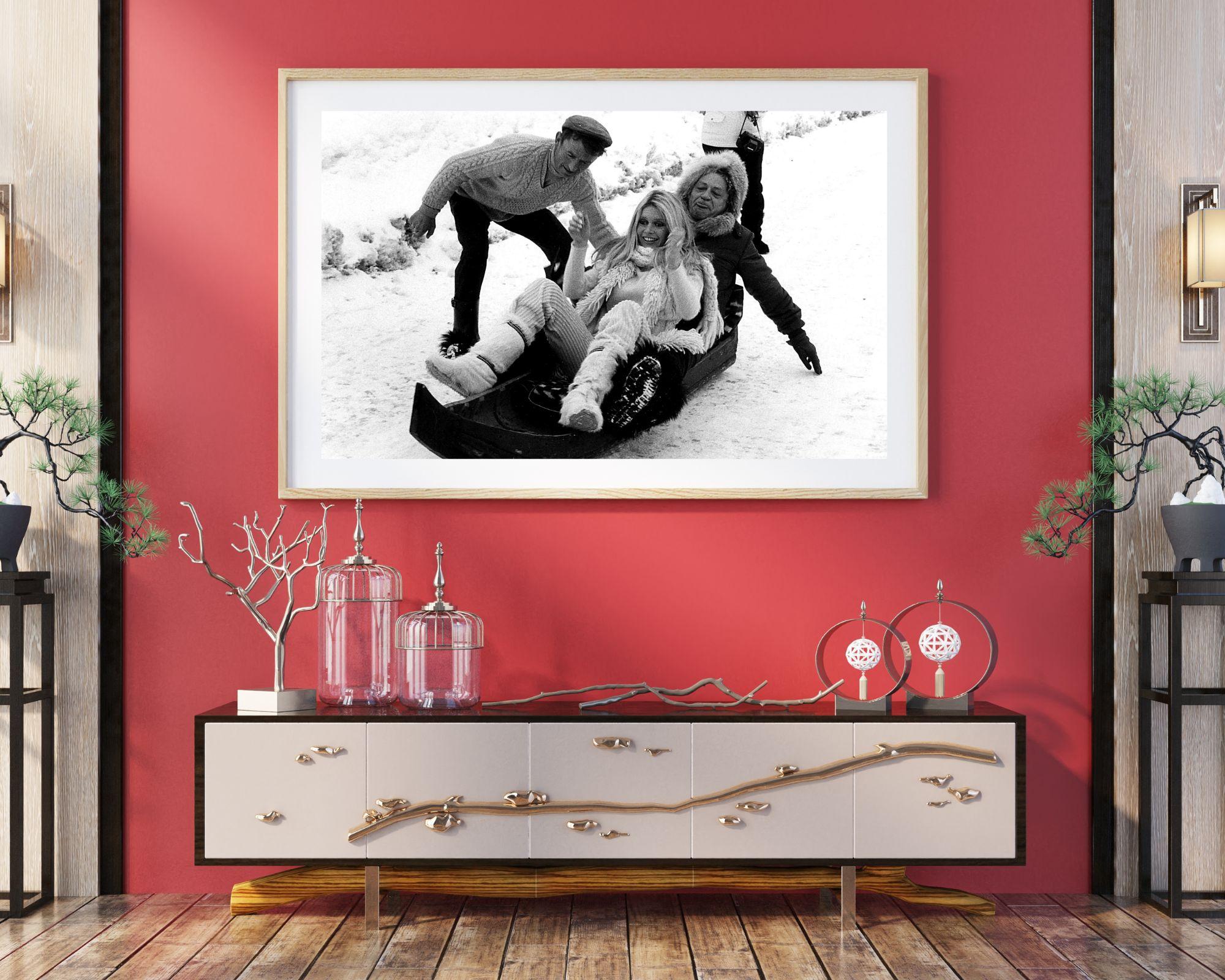 Brigitte Bardot Sledding - Photograph by Unknown