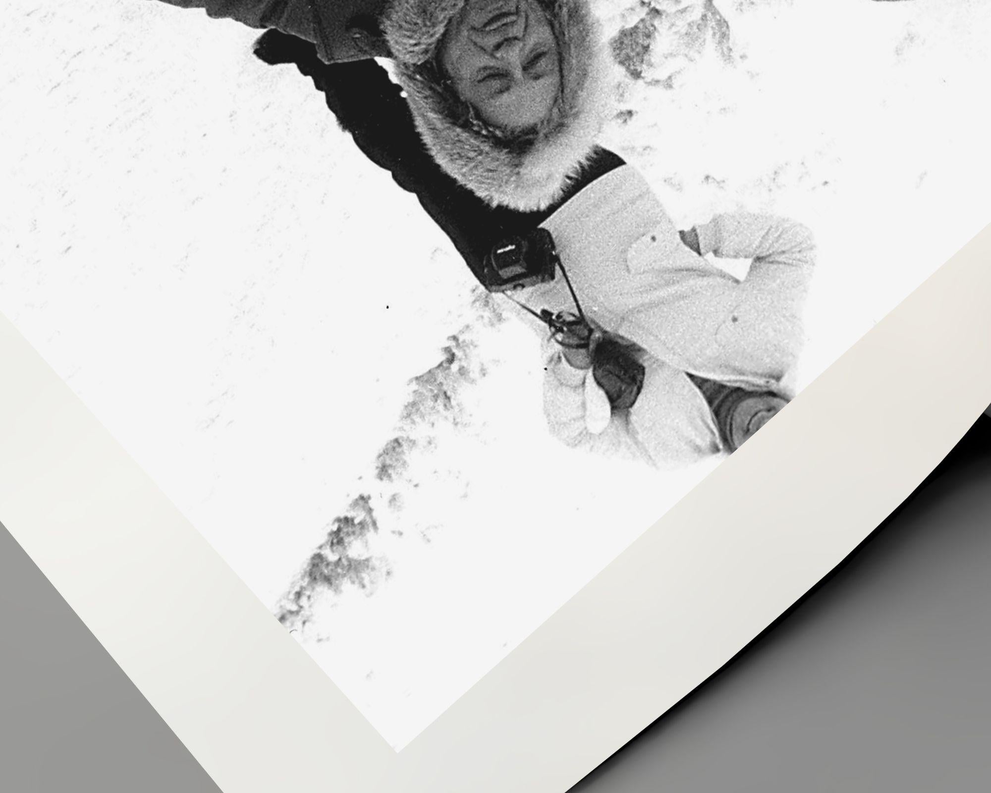 Brigitte Bardot Sledding - Contemporary Photograph by Unknown