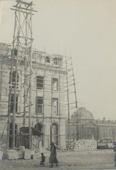 Building Construction Site in Paris, 1927 - Silver Gelatin B and W Photography