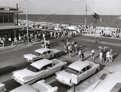 Vintage Busy Beach Street Scene Americana U.S.A. III Fine Art Print