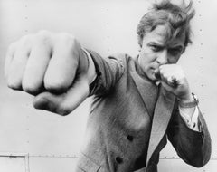 Vintage Caine Punching, 1967 - Black and White, Michael Caine, Italian, Sports, Movies