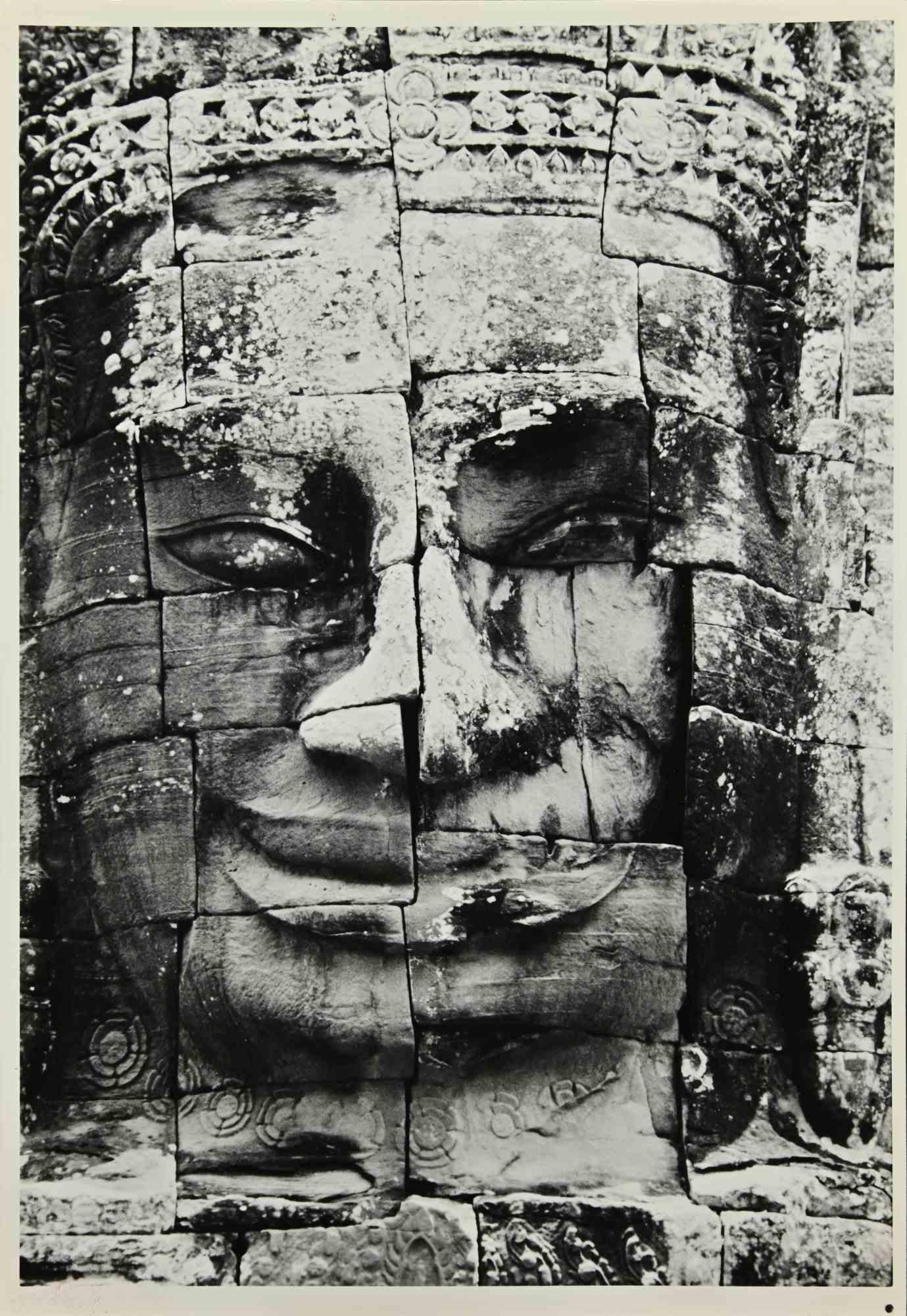 Unknown Figurative Photograph – Kambodscha-Statue- Tempel – Vintage-Fotografie – 1960er Jahre
