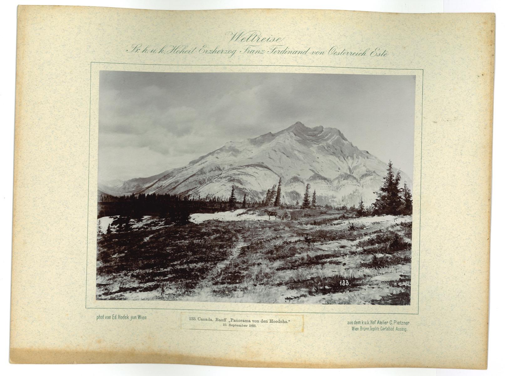 Unknown Landscape Photograph - Canada. Bauff panorama from the Hoodoh - Original Vintage Photo - 1893