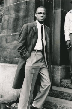 Vintage Candid Malcolm X Walking Fine Art Print