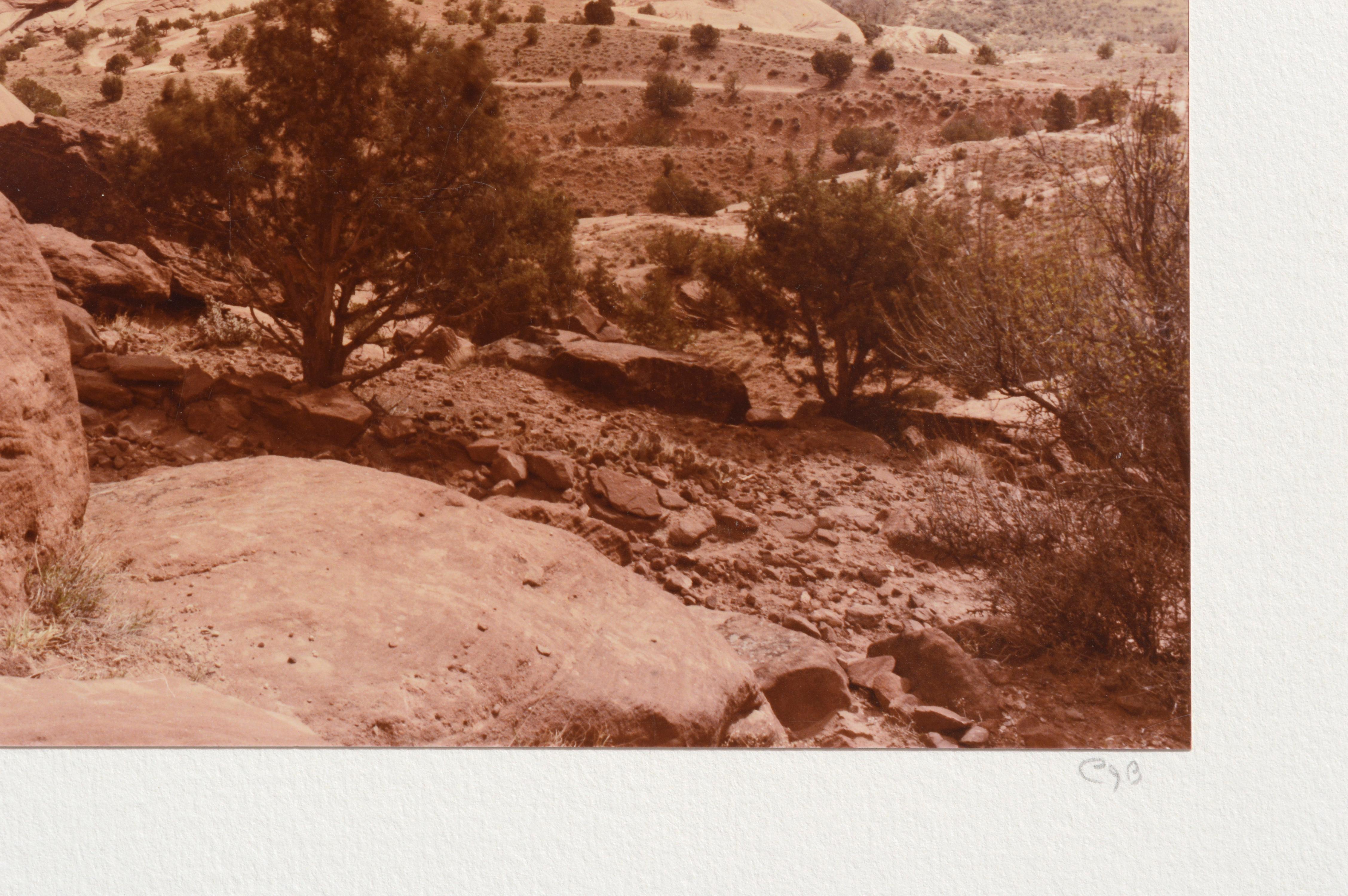 Photographie de paysage désertique du Canyon de Chelly National Monument par un artiste inconnu (américain, 20e siècle). Signé 