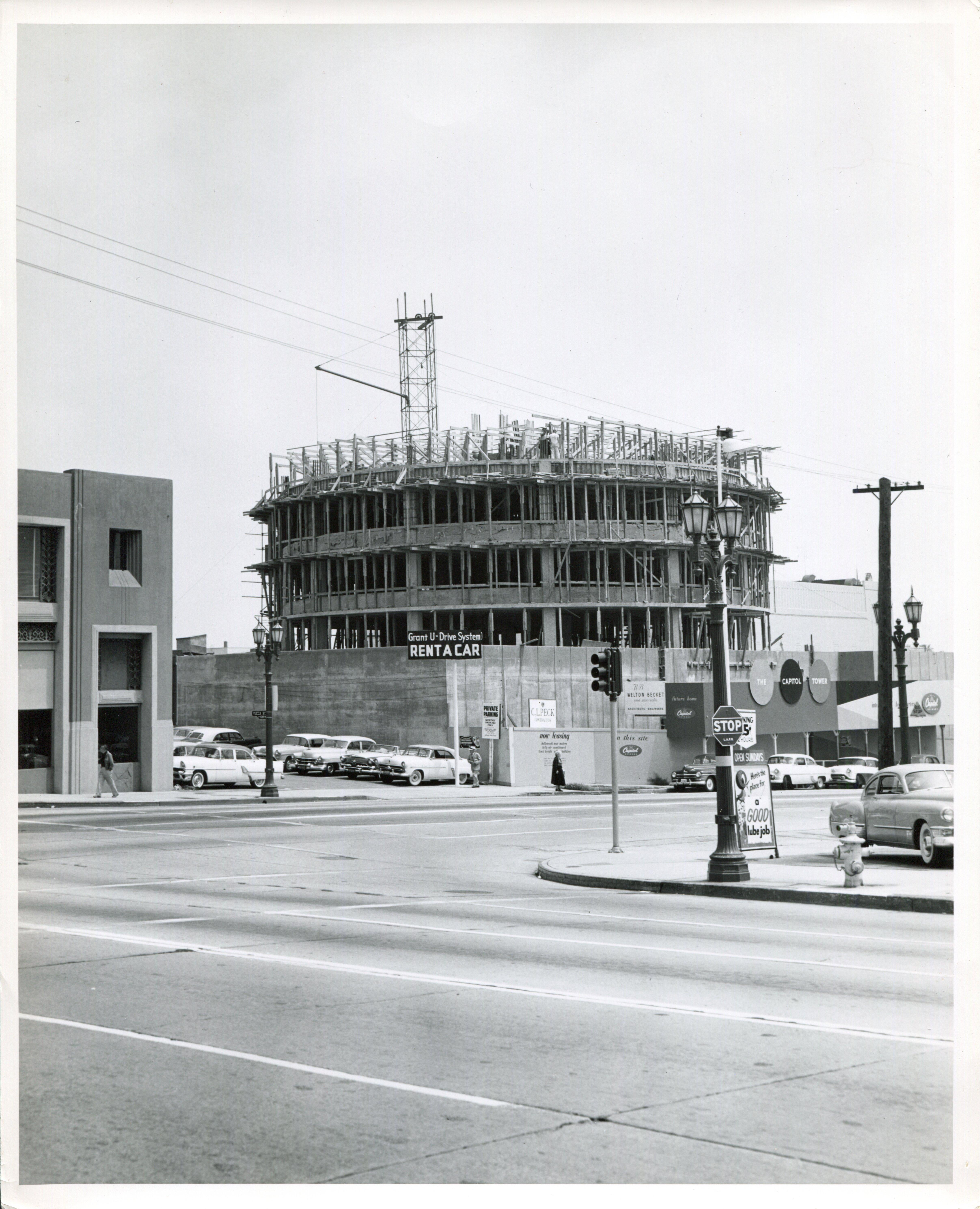 Unknown Black and White Photograph - Capitol Records Building - Original Press