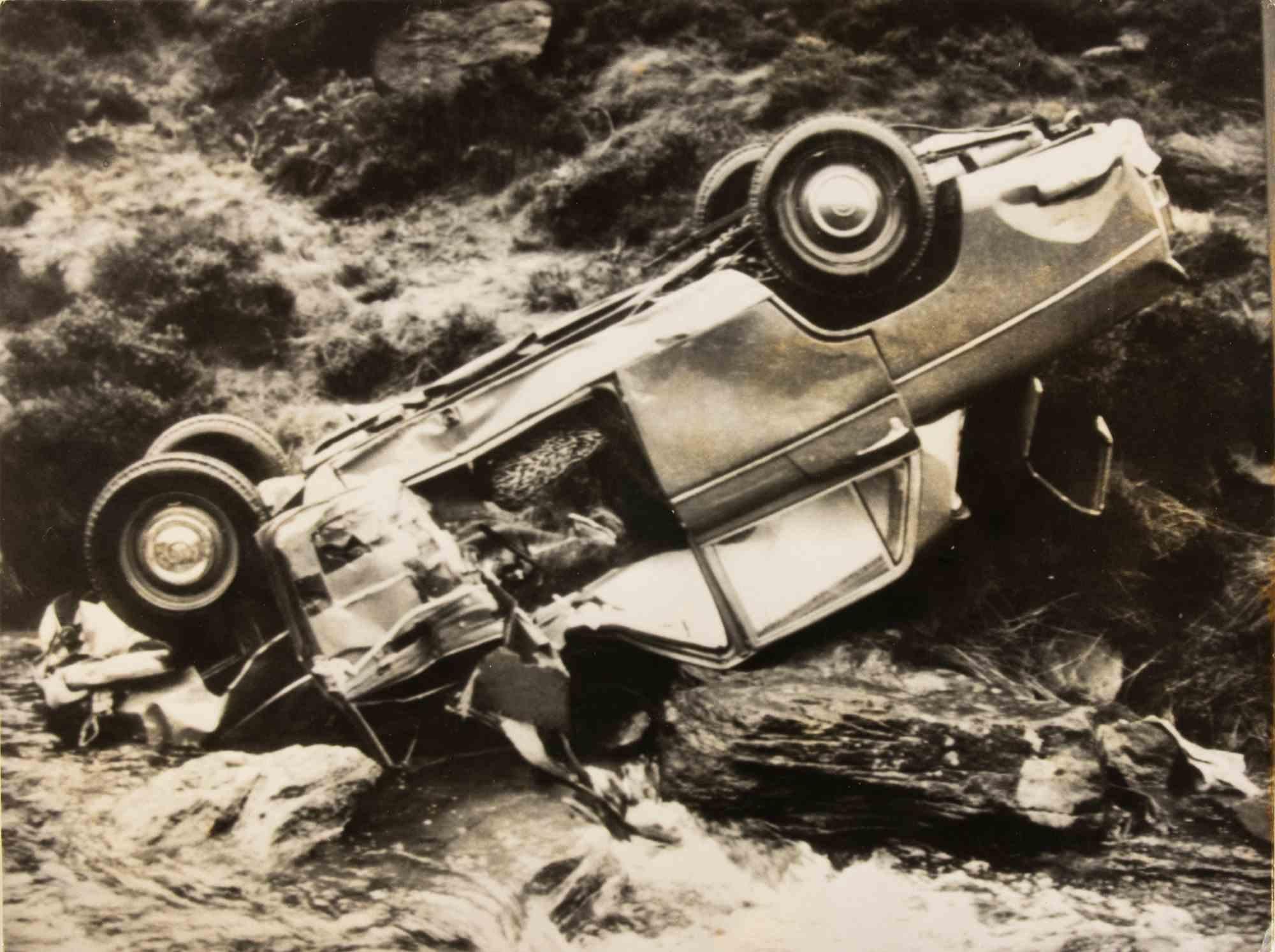 Car Crash at Woodhead - Vintage Photograph - 1962