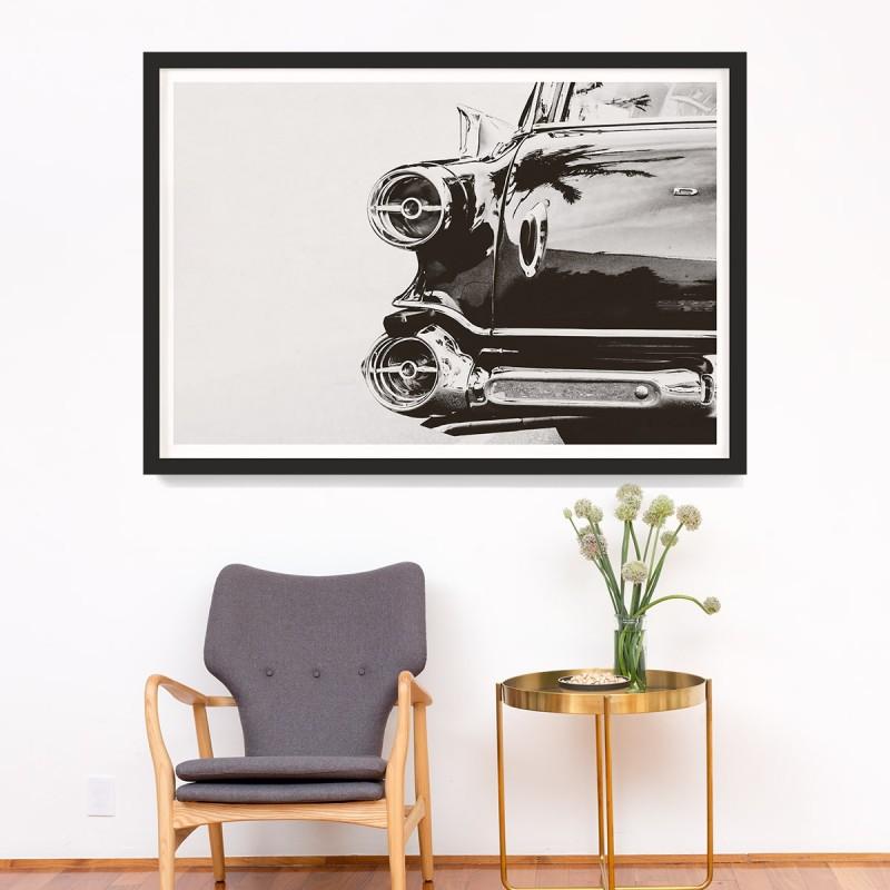 Unknown Black and White Photograph - Car Photography no. 11, giclee print, framed