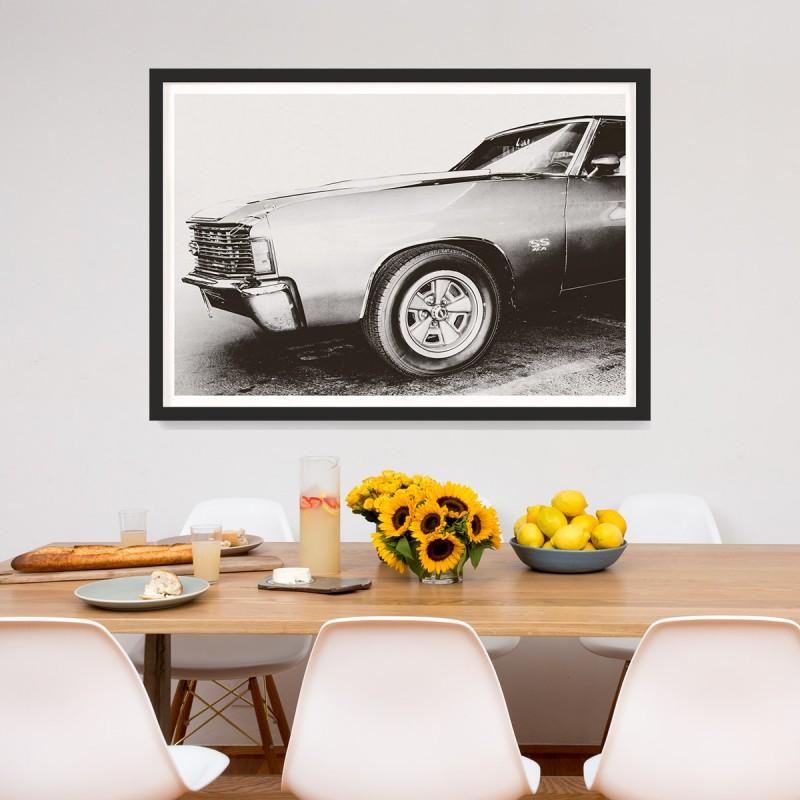 Unknown Black and White Photograph - Car Photography no. 3, giclee print, framed