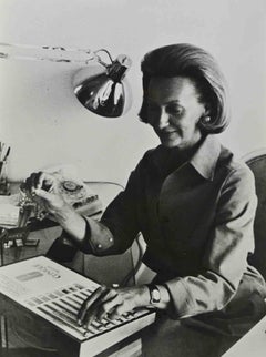 Carol Phillips in the Office - Vintage Photograph - Mid 20th Century