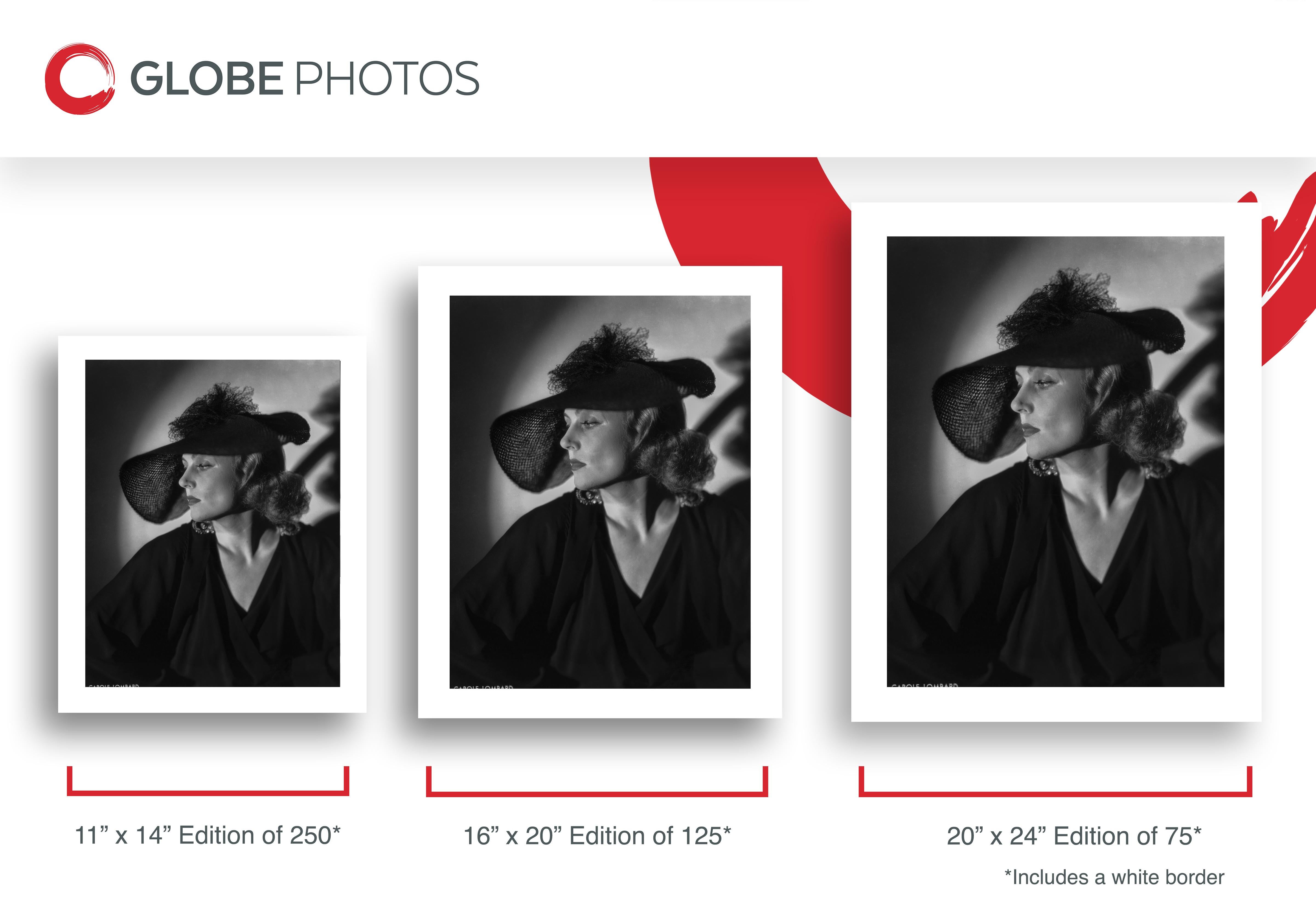 Carole Lombard Dramatic Portrait in Hat - Black Portrait Photograph by Unknown