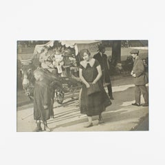 Carriage Ride in Paris Garden, Silver Gelatin Black and White Photography, 1930