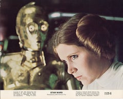 Vintage Carrie Fisher in Star Wars as Leia Organa - Lobbycard