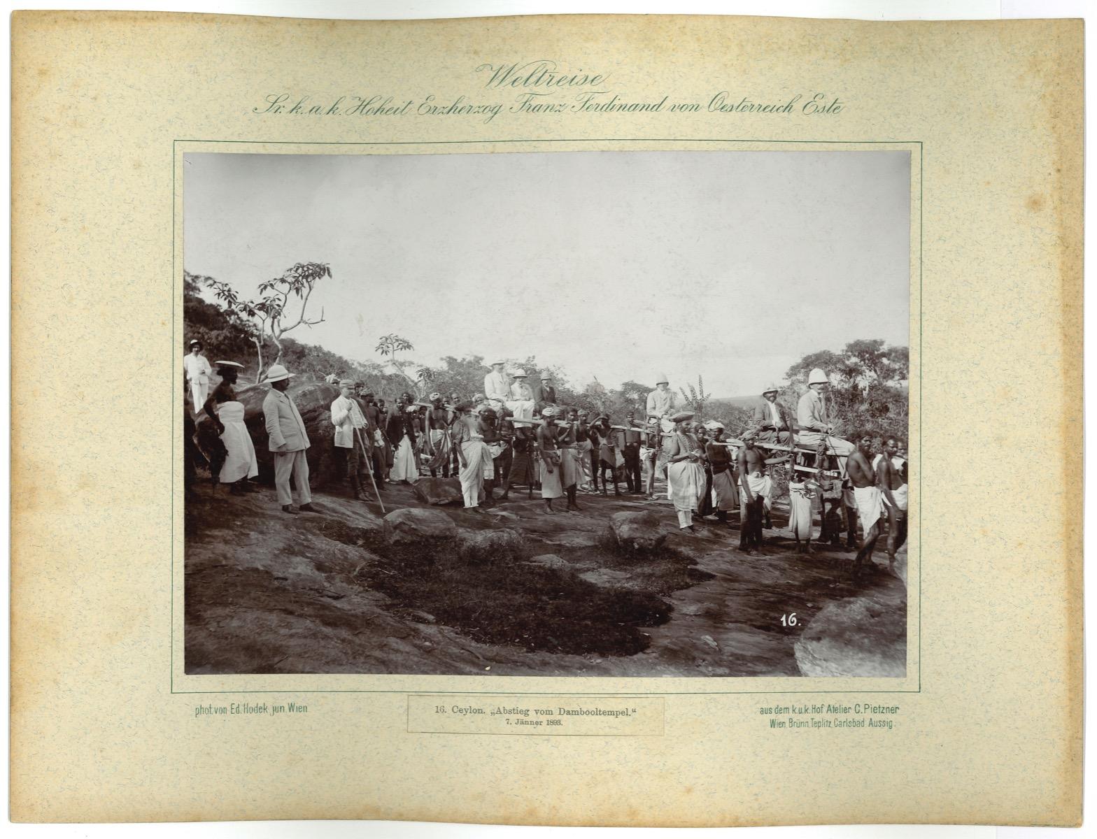 Unknown Landscape Photograph - Ceylon - Descent from Dambool Temple -Vintage Photo - 1893