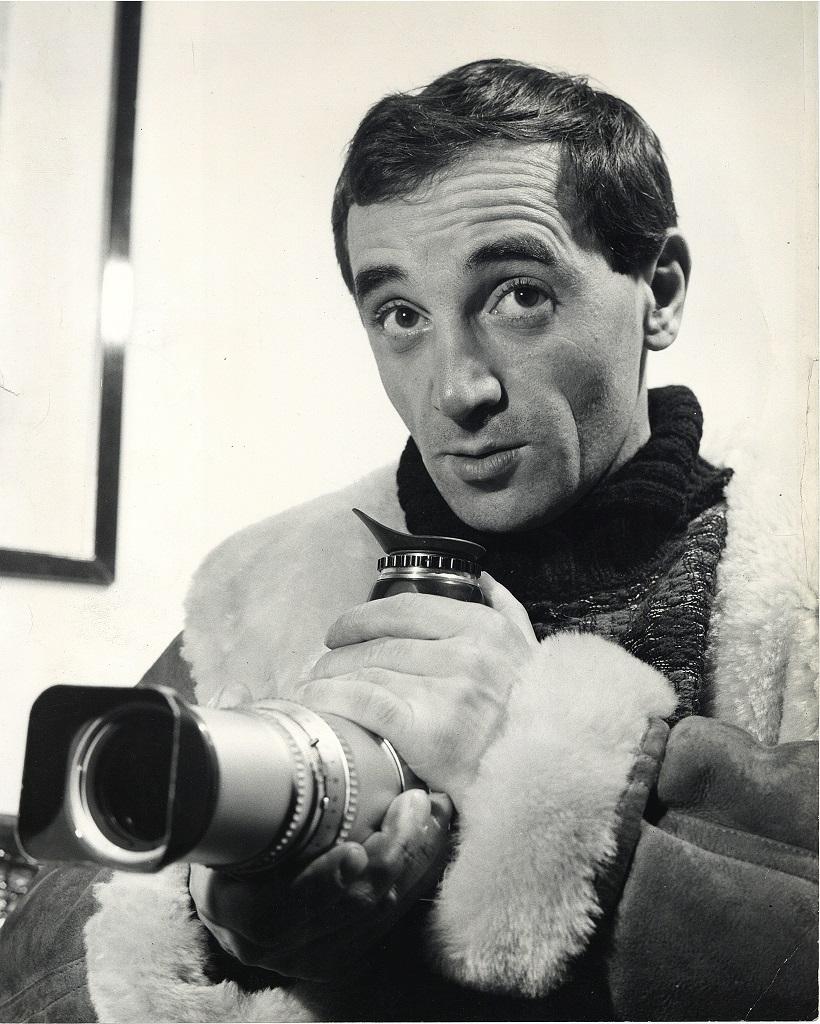 Unknown Portrait Photograph - Charles Aznavour Photographer by Pietro Pascuttini - Vintage Photo - 1960s