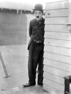 Charlie Chaplin Peeking Around Corner Fine Art Print