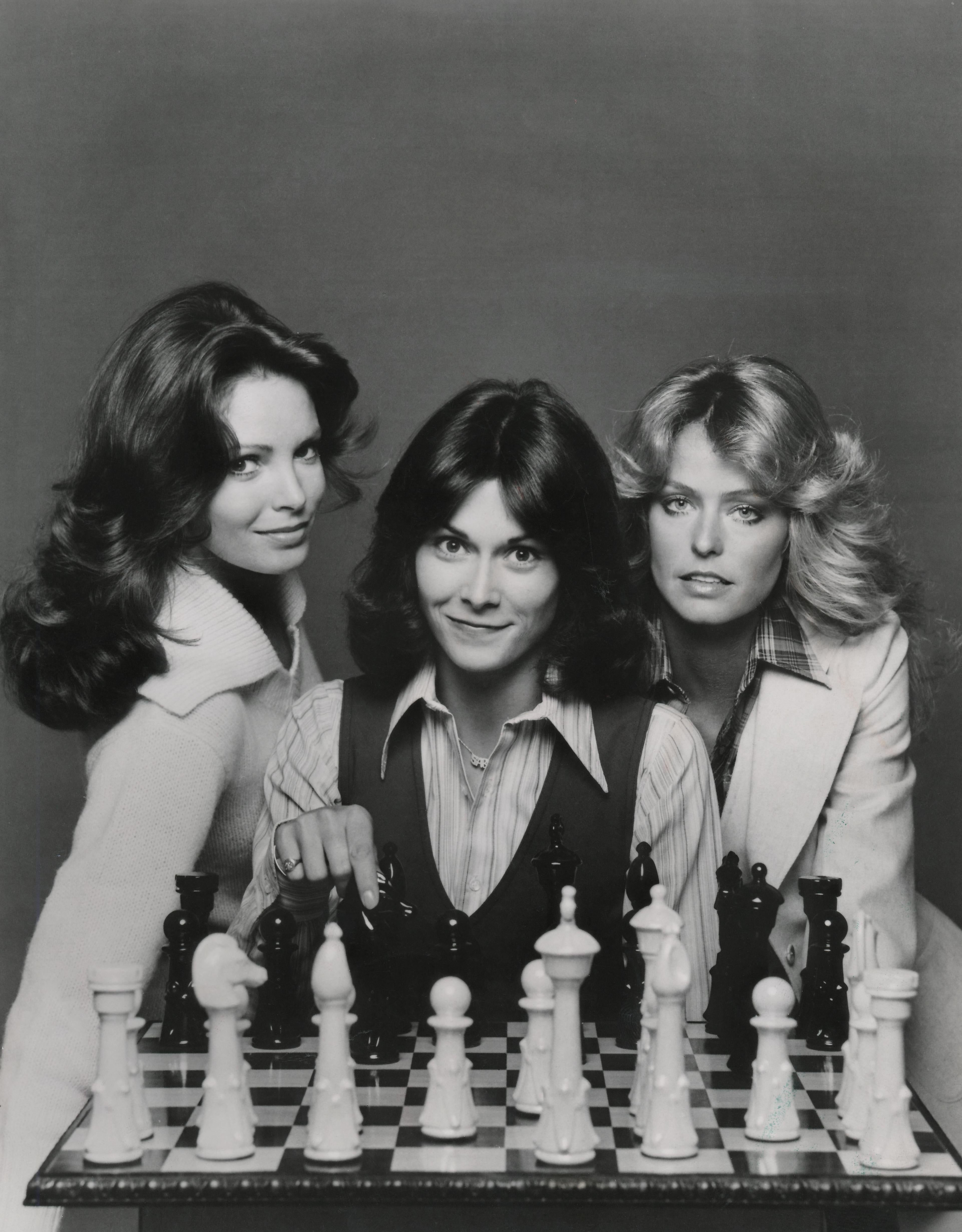 Unknown Portrait Photograph - Charlie's Angels with Chessboard Fine Art Print