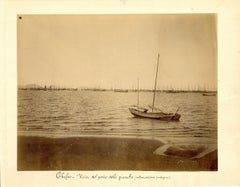 Antique Chefoo, Harbour of Junks - Ancient Albumen Print 1880/1900