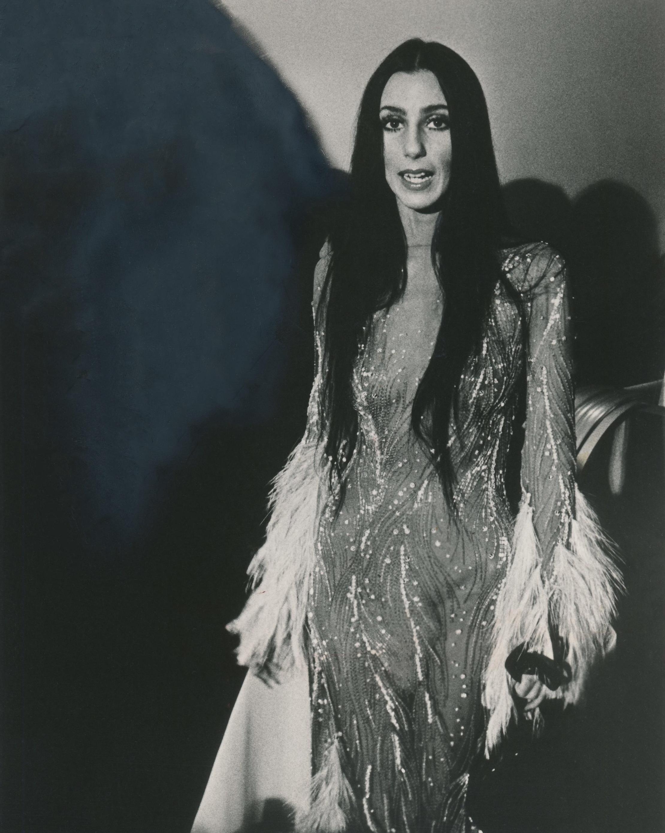 Unknown Black and White Photograph - Cher: Fashion Icon Fine Art Print