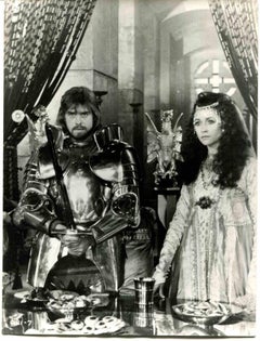 Cherie Lunghi and Nigel Terry on the set of "Excalibur" - 1981