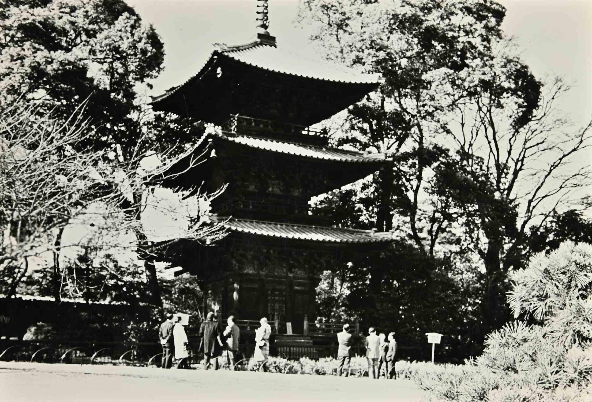 Unknown Figurative Photograph - Cherry Blossom in Japan - Vintage b/w Photo - 1980s