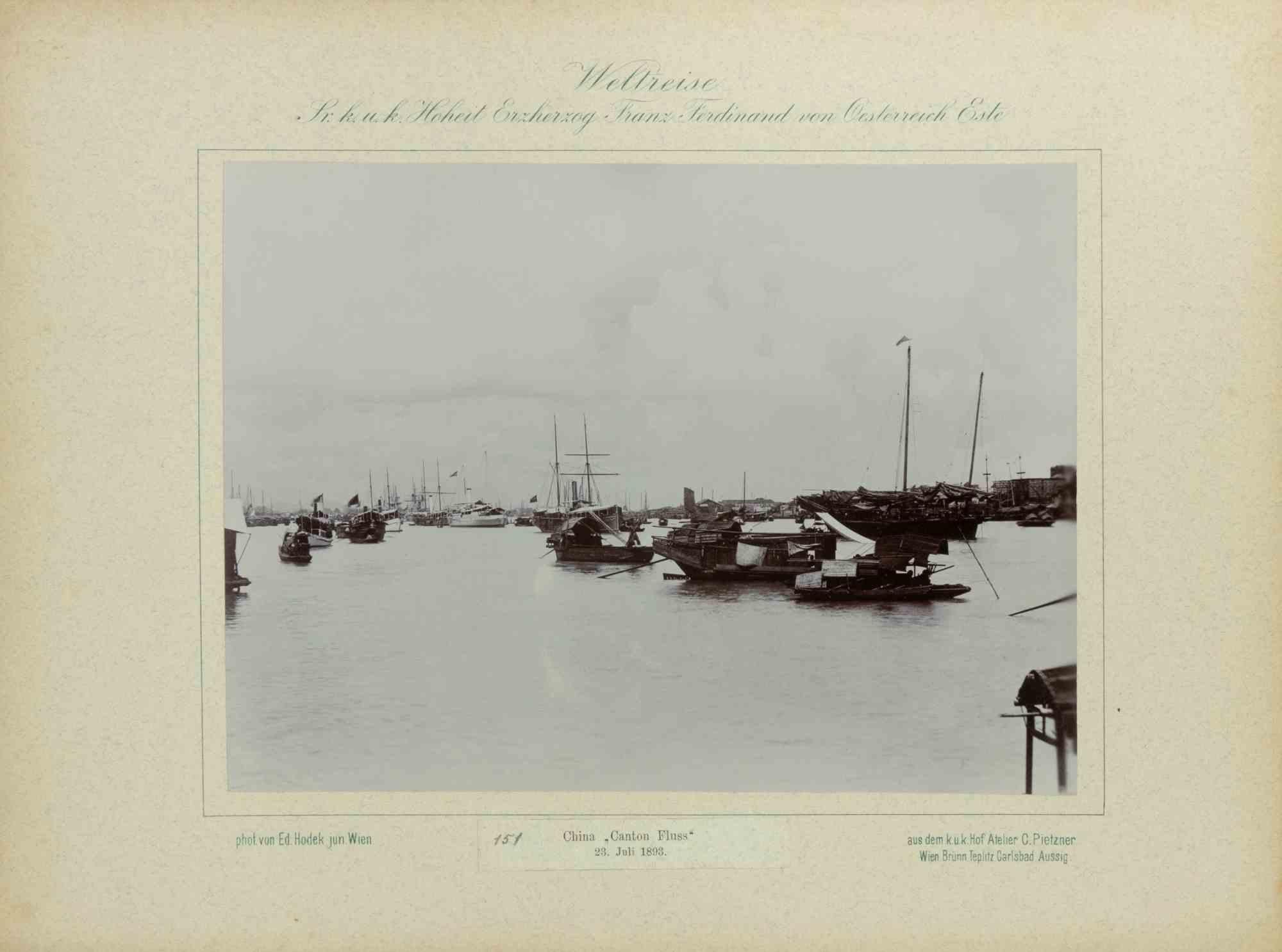 China Canton Fluss - Vintage Photograph - 1893