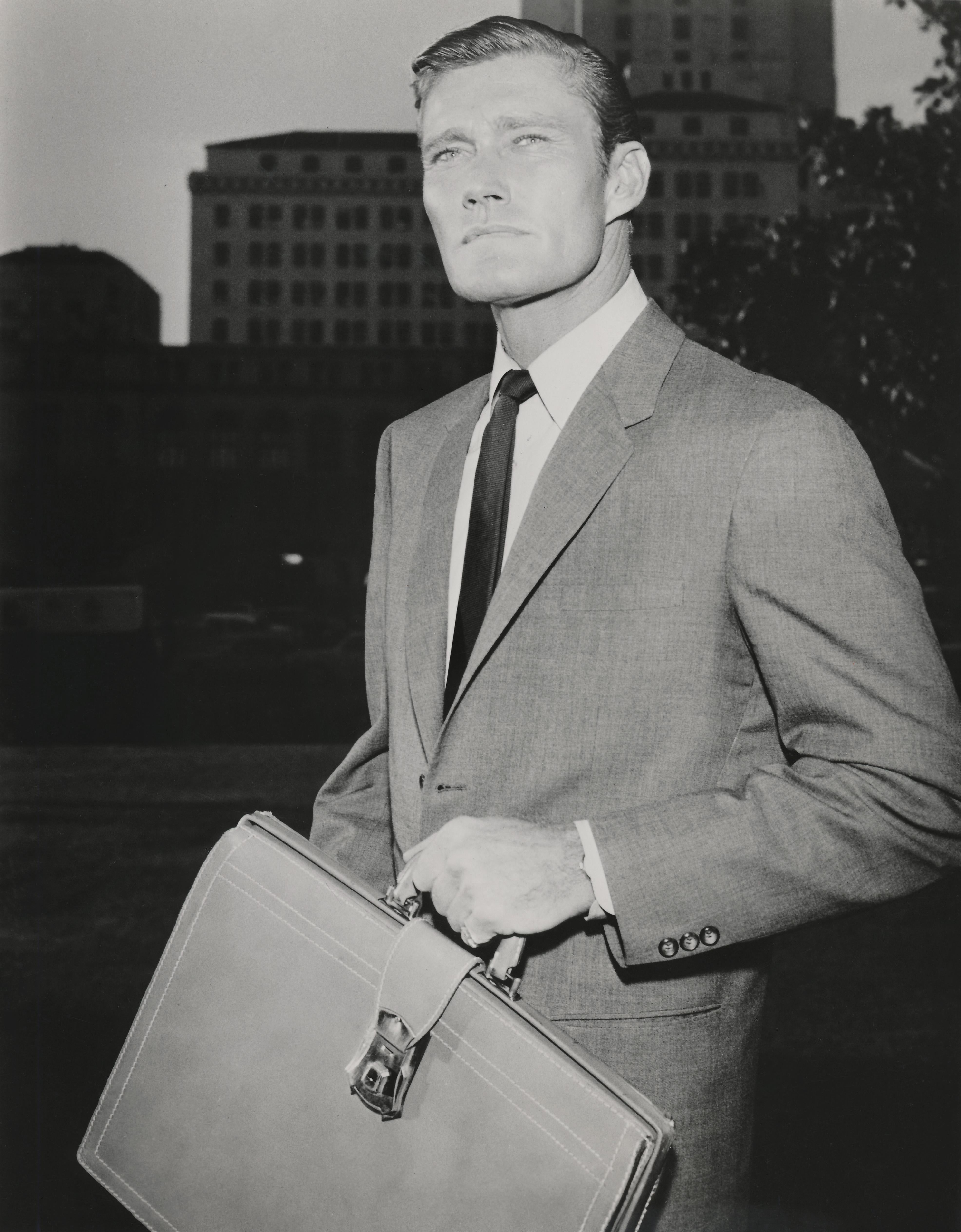 Unknown Black and White Photograph - Chuck Connors as a Lawyer Fine Art Print