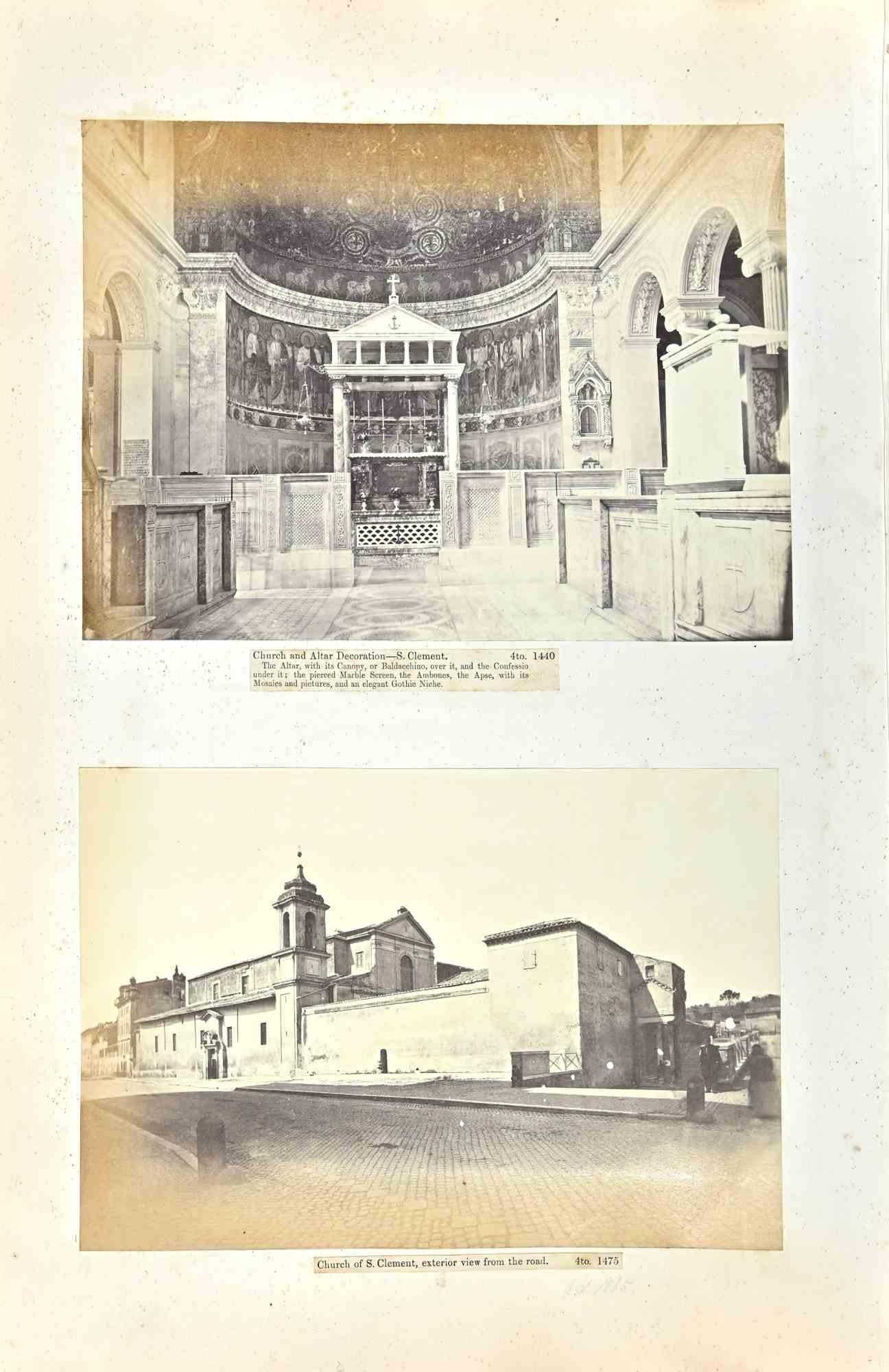 Church of S. Clement, Rome - Silver Salt Photographs - Early 20th Century - Beige Figurative Photograph by Unknown
