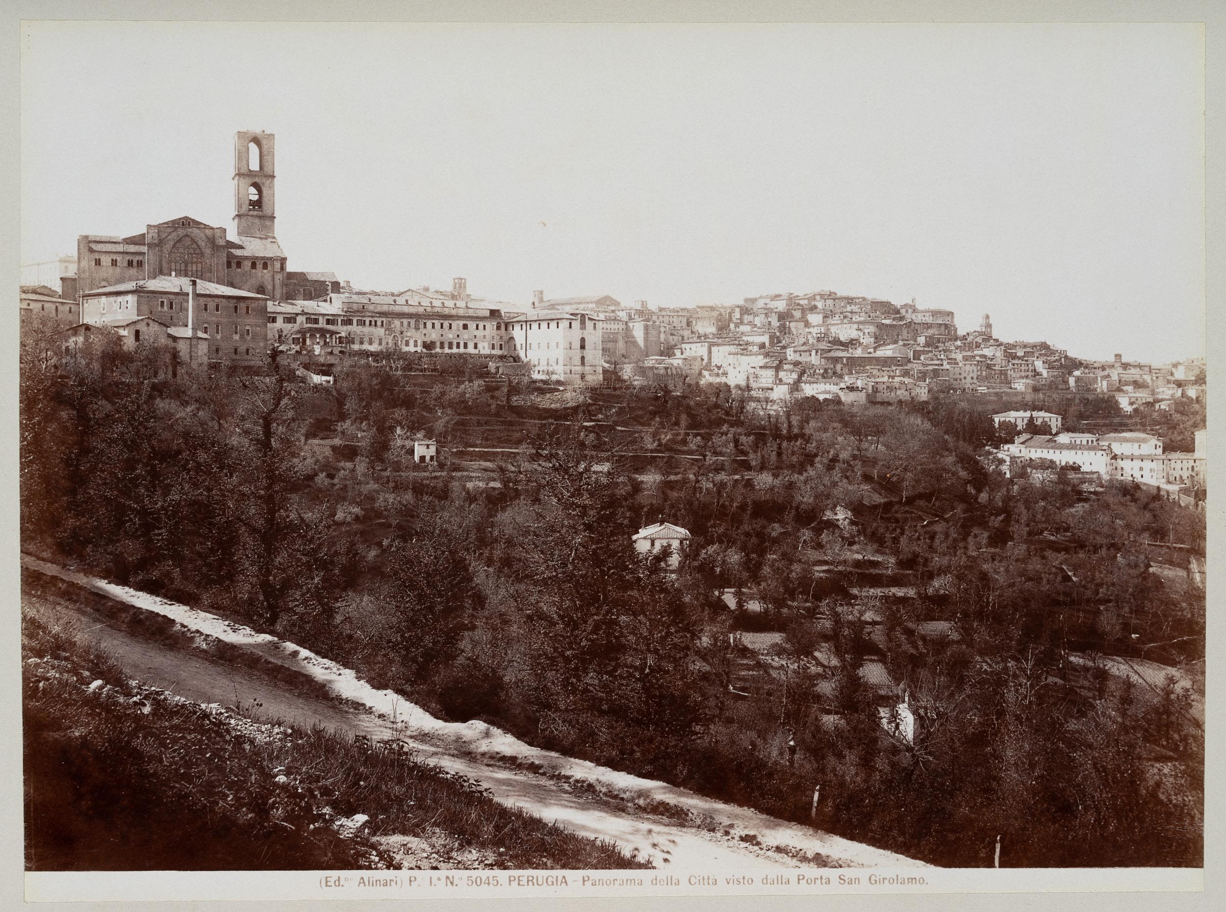 City panorama over Perugia - Photograph by Fratelli Alinari
