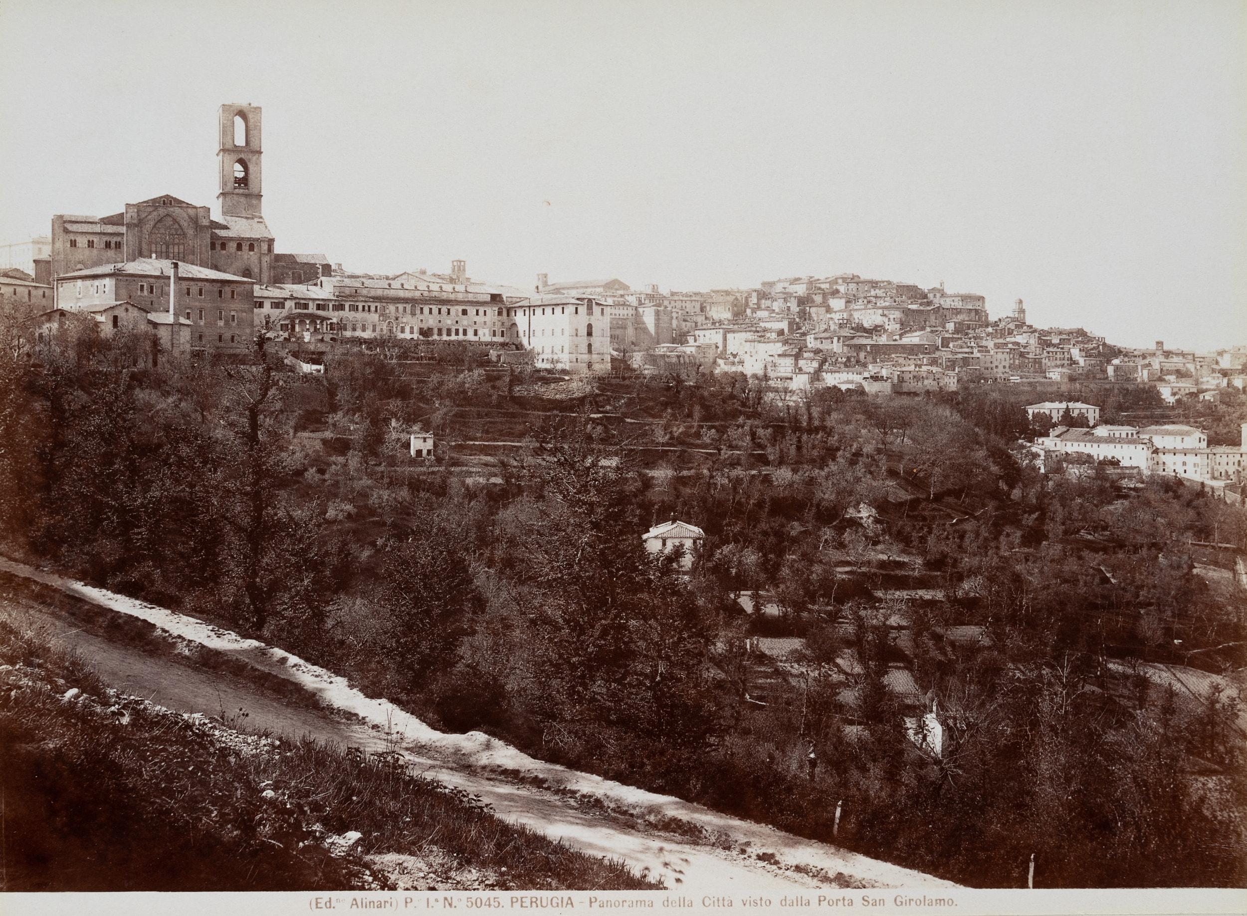 Fratelli Alinari Landscape Photograph - City panorama over Perugia