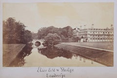 Clare College and Bridge, Cambridge Albumen photograph c. 1870